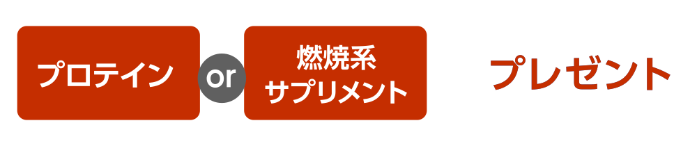 プロテインor燃焼系サプリメントプレゼント