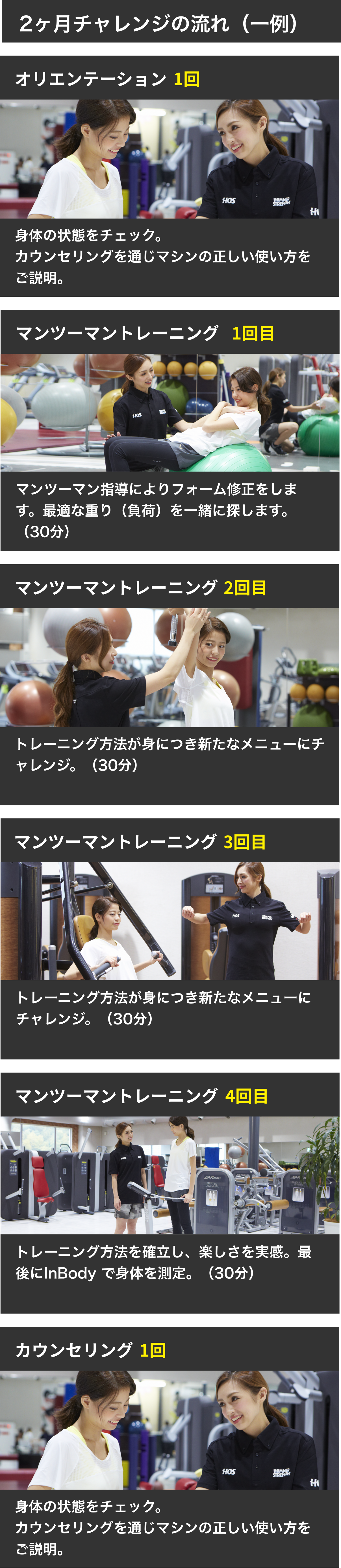 2ヶ月チャレンジの流れ(一例)